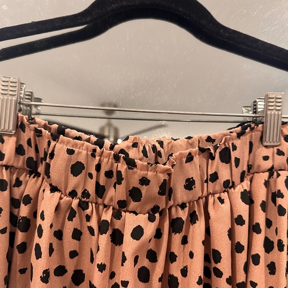 Shein Abstract Polka Dot Midi Skirt XL Blush and Black - Picture 4 of 4